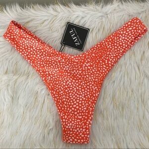 NWT Zaful Orange/White Bikini Bottom | Size 6